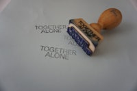 together alone rubber stamp